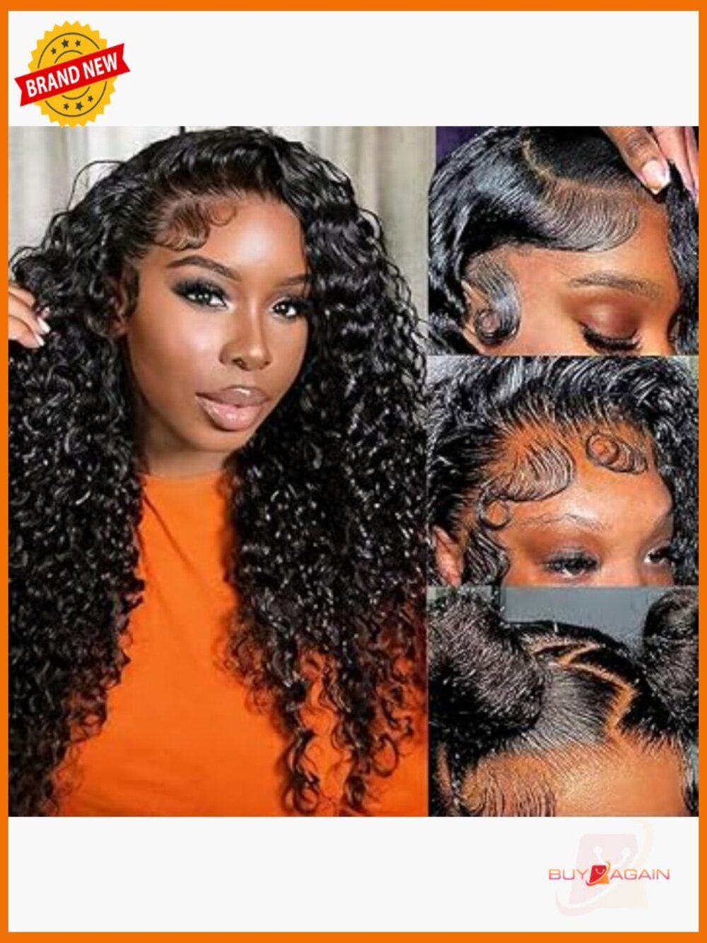 Deep Wave Lace Front Wig Human Hair 13x4 HD Pre Plucked 200 Density 20inch